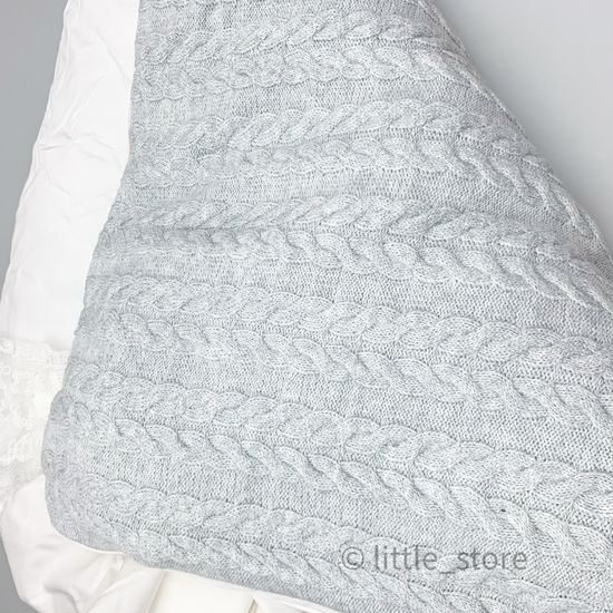 Конверт-одеяло на выписку "Косички" серый