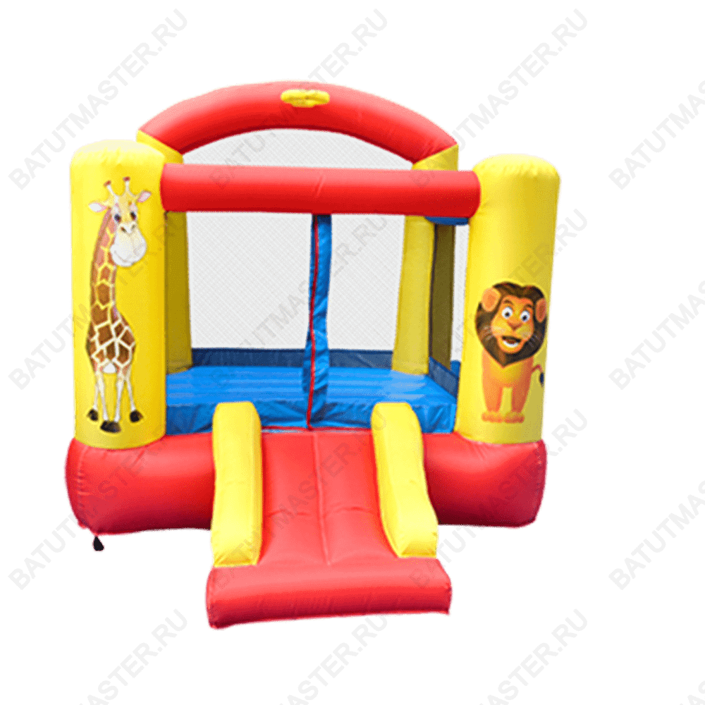 Батут для дачи "В гостях у зверюшек" 2,8*2,1*2,5 м