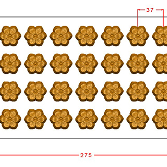 1038 | Форма для шоколадных конфет &quot;Шестилистник&quot; (275*175 мм)