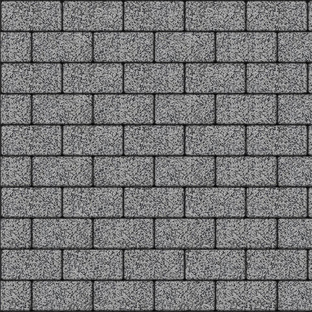 Тротуарная плитка ПРЯМОУГОЛЬНИК 200x100 мм - Гранит+ Серый с черным