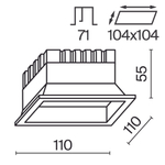 Встраиваемый светильник Technical DL056-12W3-4-6K-W