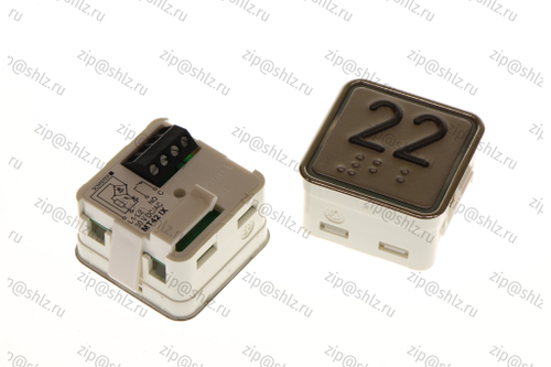 Кнопка (кнопочный модуль) MT42-IXRUS "22 этаж", квадратная, красная подсветка, Брайль