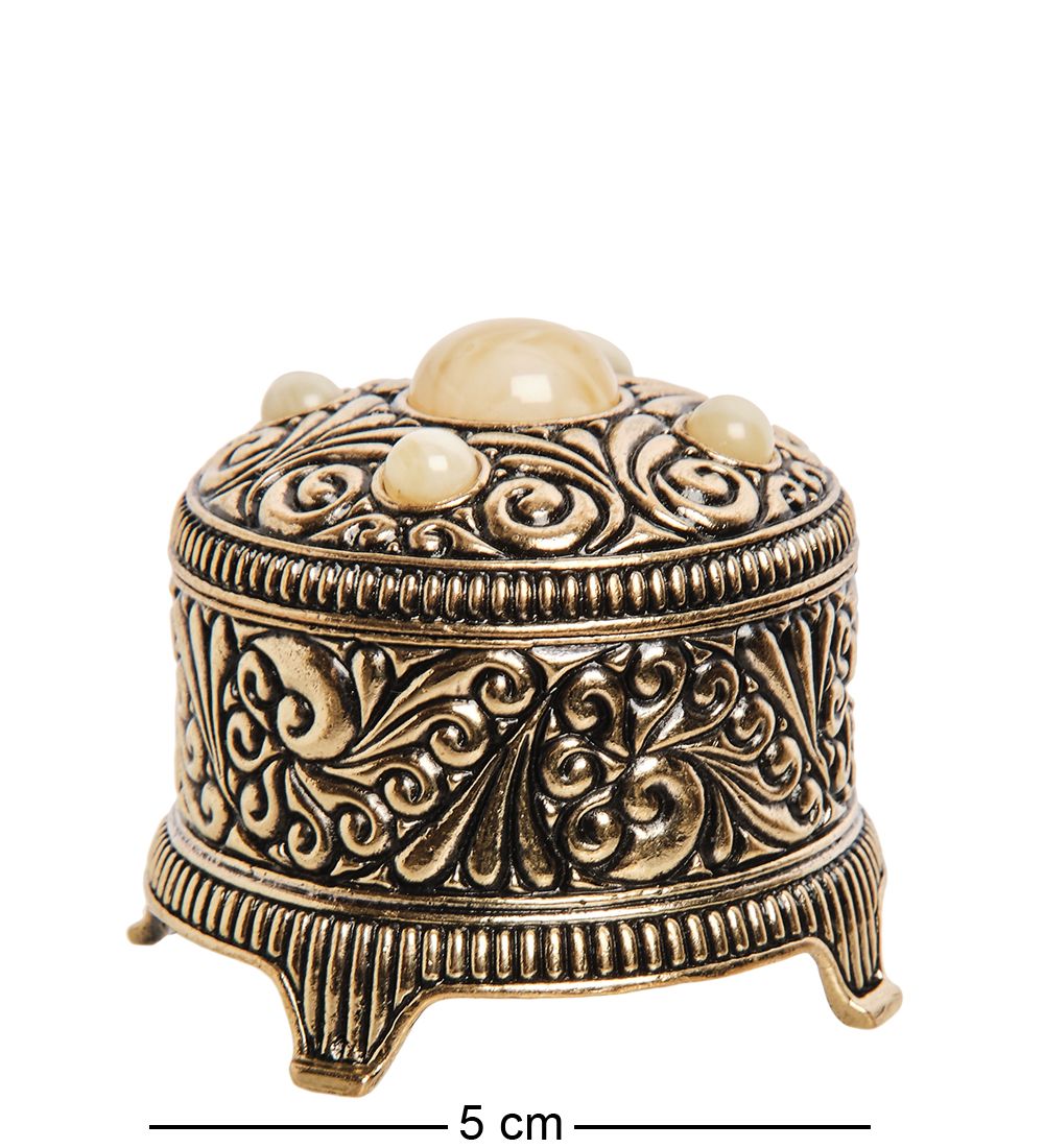 Народные промыслы AM-3267/1 Шкатулка «Вернисаж» (латунь, янтарь)