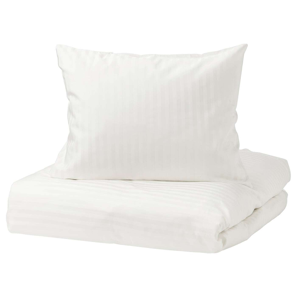 IKEA NATTJASMIN  (ИКЕА НАТТЙАСМИН)  -  Пододеяльник и 2 наволочки, белый, 200x200/50x60 см