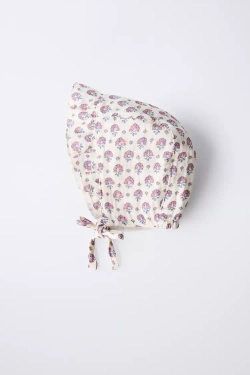 ZARA ЧЕПЧИК ИЗ РЕЛЬЕФНОЙ ТКАНИ С ЦВЕТОЧНЫМ ПРИНТОМ, РОЗОВЫЙ