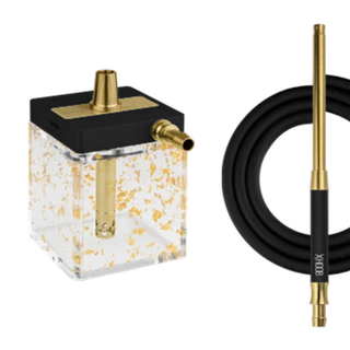 Купить Кальян Hoob - SubAtom Black (Cube Gold / Фурнитура Gold)