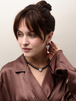 Колье "Autumn Heart Brown" Silver