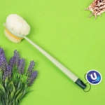 Мочалка массажная «PREMIUM - KOLISTA», на пластиковой ручке, цвет мятный, 35*8*8см (лейбл Ультрамарин)