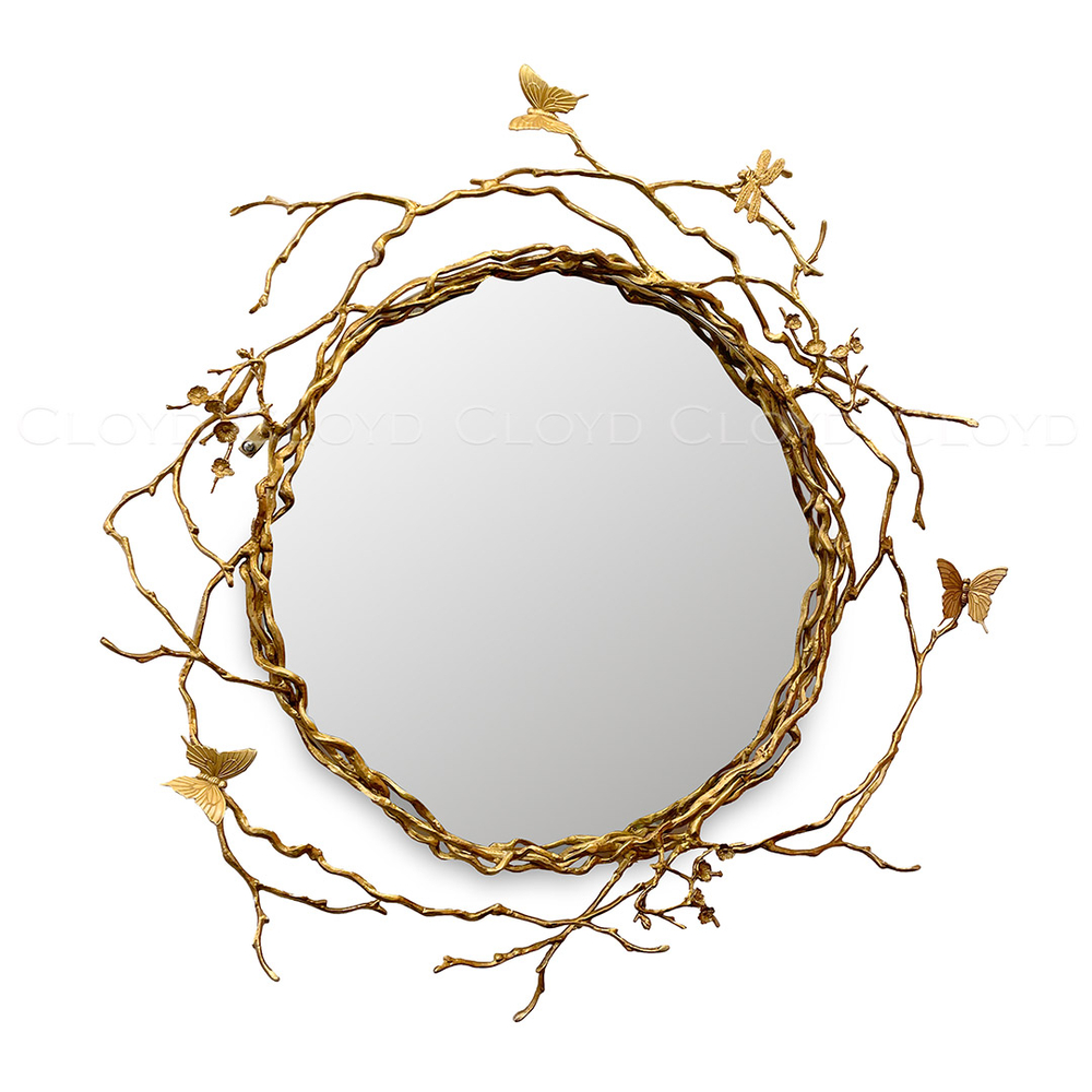 Зеркало Cloyd ZULU Mirror / Ø80 см - латунь (арт.50059)