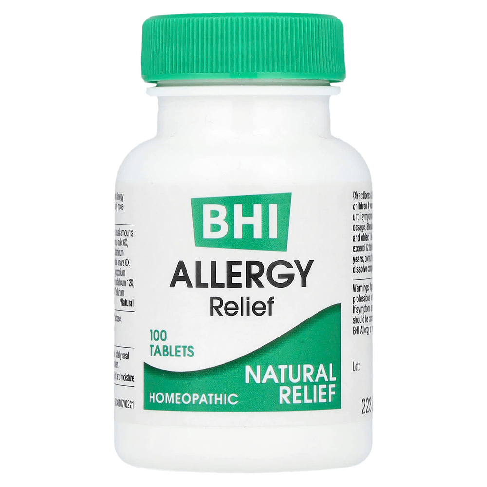 MediNatura, BHI, средство для облегчения аллергии, 100 таблеток
