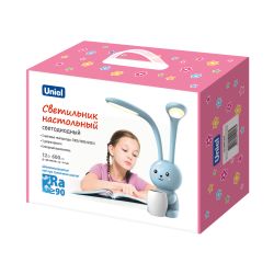 ULM-D160 12W-3000-6000K-DIM BLUE Светильник настольный светодиодный Заяц. с подставкой под канцелярские принадлежности. Сенсорный выключатель. Диммер. Синий. TM Uniel