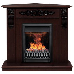 Электрокамин RealFlame Dominica Corner DN орех с очагом 3D Oregan