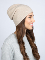 Шапка LACE удлиненная одинарная,с руликом с содержанием кашемира