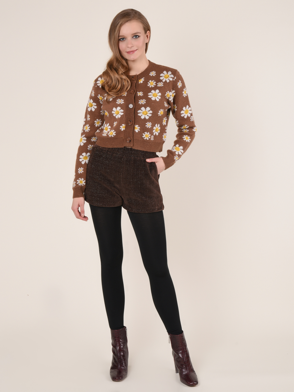 Кардиган женский с объемными ромашками