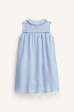 ZARA ЛЬНЯНОЕ ПЛАТЬЕ, ПАСТЕЛЬНО-ГОЛУБОЙ