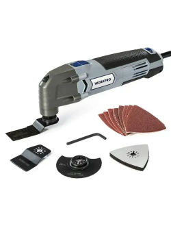 Осциллирующий многофункциональный инструмент 300 Вт, 6 регулируемых скоростей с аксессуарами 16 шт