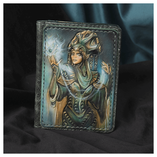 Кожаная обложка на паспорт «Малахитница»