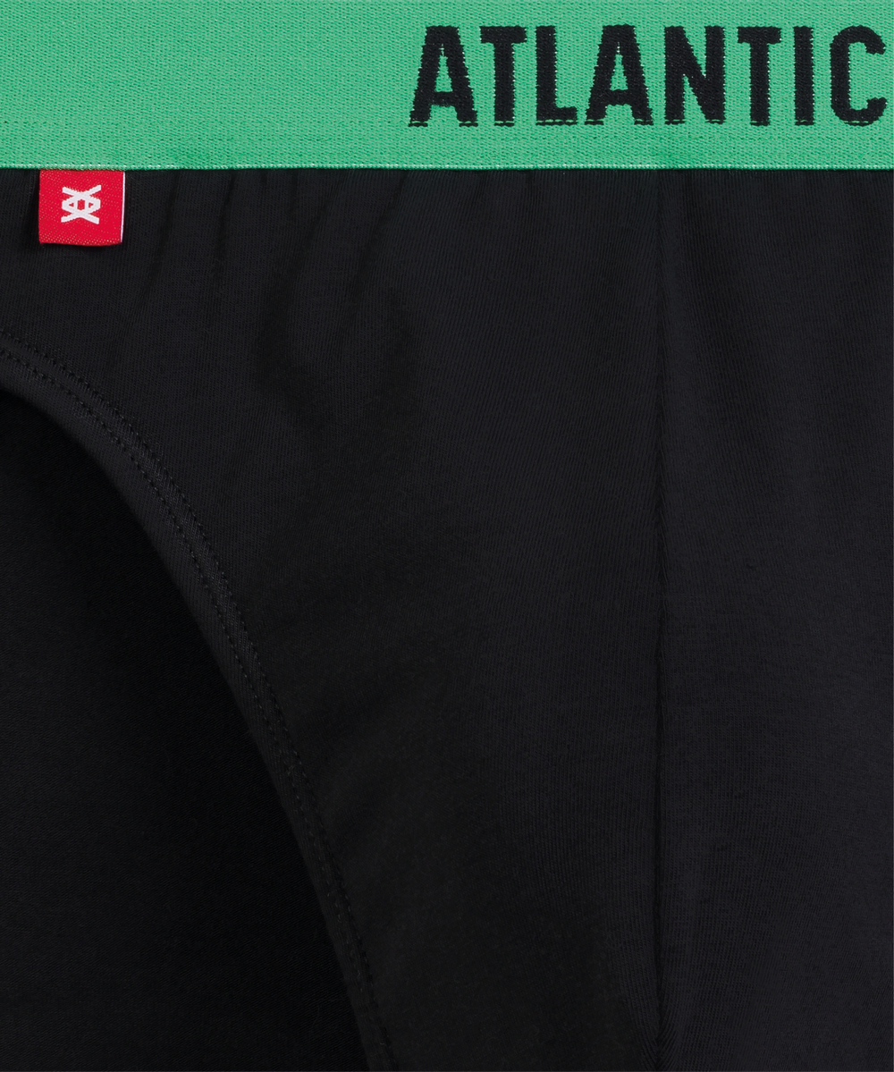 Мужские трусы слипы спорт Atlantic, набор 5 шт., хлопок, черные, 5SMP-004