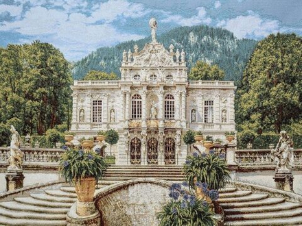 Гобеленовая картина "D. БЕЛЫЙ ЗАМОК" в багетной раме, Россия.