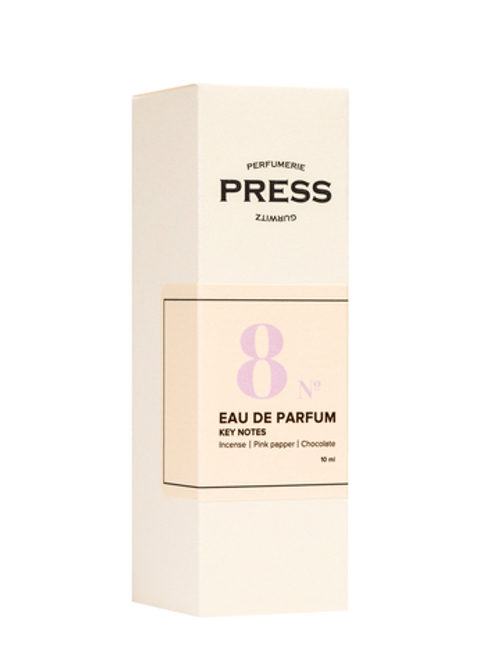 Парфюмерная вода Press Gurwitz Perfumie №8 с нотами Ладана, розовой бумаги и шоколада, 10 мл