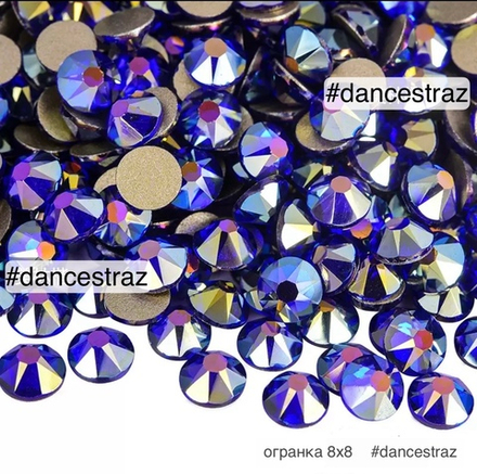 Стразы клеевые, Sapphire AB 8*8, P33, SS16, 1440, (F2)
