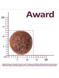 Сухой корм AWARD для взрослых собак средних пород с индейкой и курицей с добавлением моркови и черной смородины