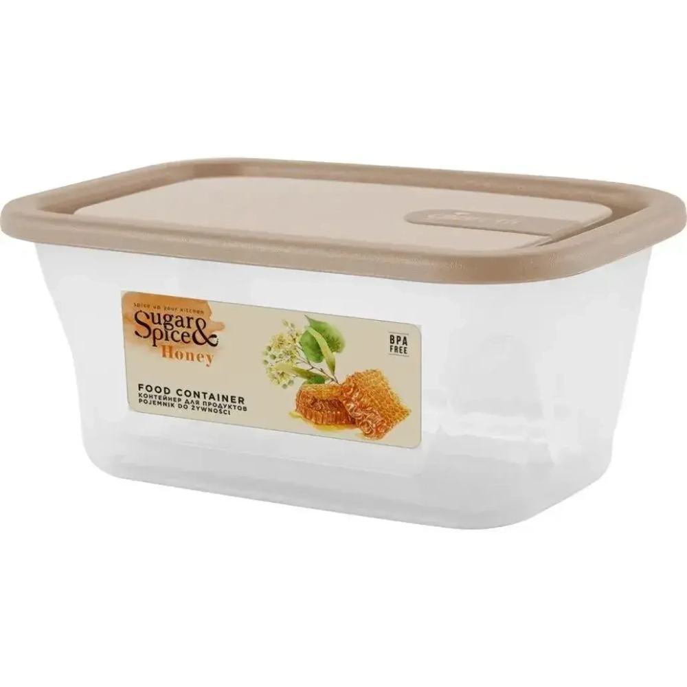 Контейнер для продуктов Sugar&Spice Honey 0,2л прямоугольный латте