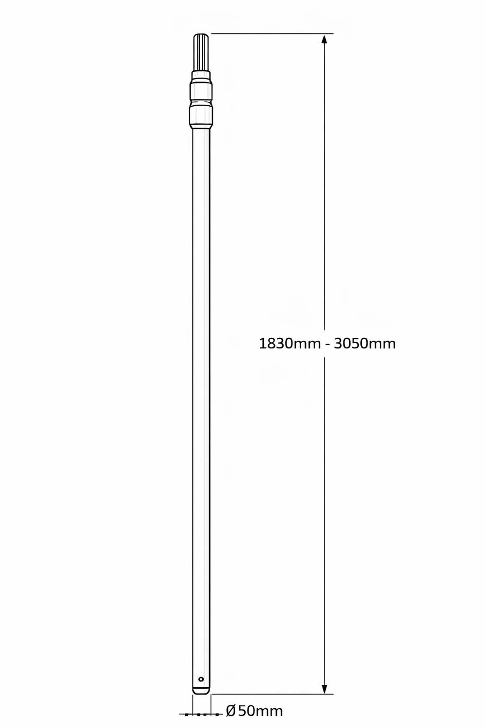 Pipe and Drape DGS - Регулируемая вертикальная стойка черная (183 - 305cm)