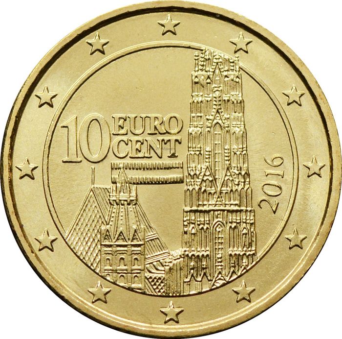 10 евроцентов 2016 Австрия (10 euro cent)