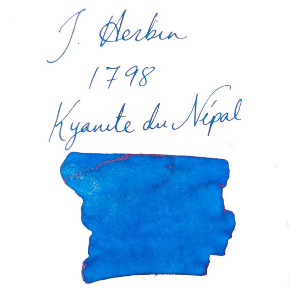 Чернила во флаконе Herbin Prestige 1798 50 мл Kyanite du Népal голубые с серебряными блестками (15513JT) 2