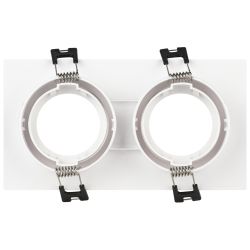 Светильник встраиваемый декоративный ЭРА KL92-2 WH под лампу MR16 GU5.3 белый пластиковый | Декоративные встраиваемые светильники