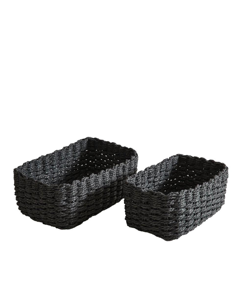 Zara Home Корзина из плетёной бумаги, цвет чёрный, 21 см