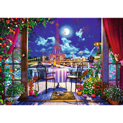 Pazl / Пазлы / Puzzles - "1000 Premium Plus" - Tea Time: Parisian Moonlight