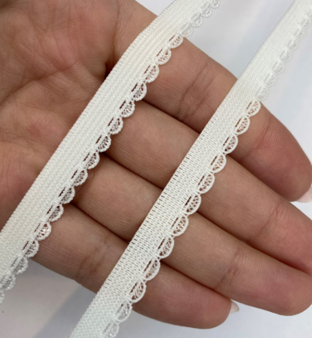 Отделочная резинка ажурная шампань 10 мм