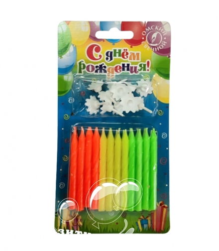 Свечи тортовые классические (Ассорти) 12 шт.