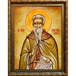 Григорий Синаит преподобный. Икона на холсте.