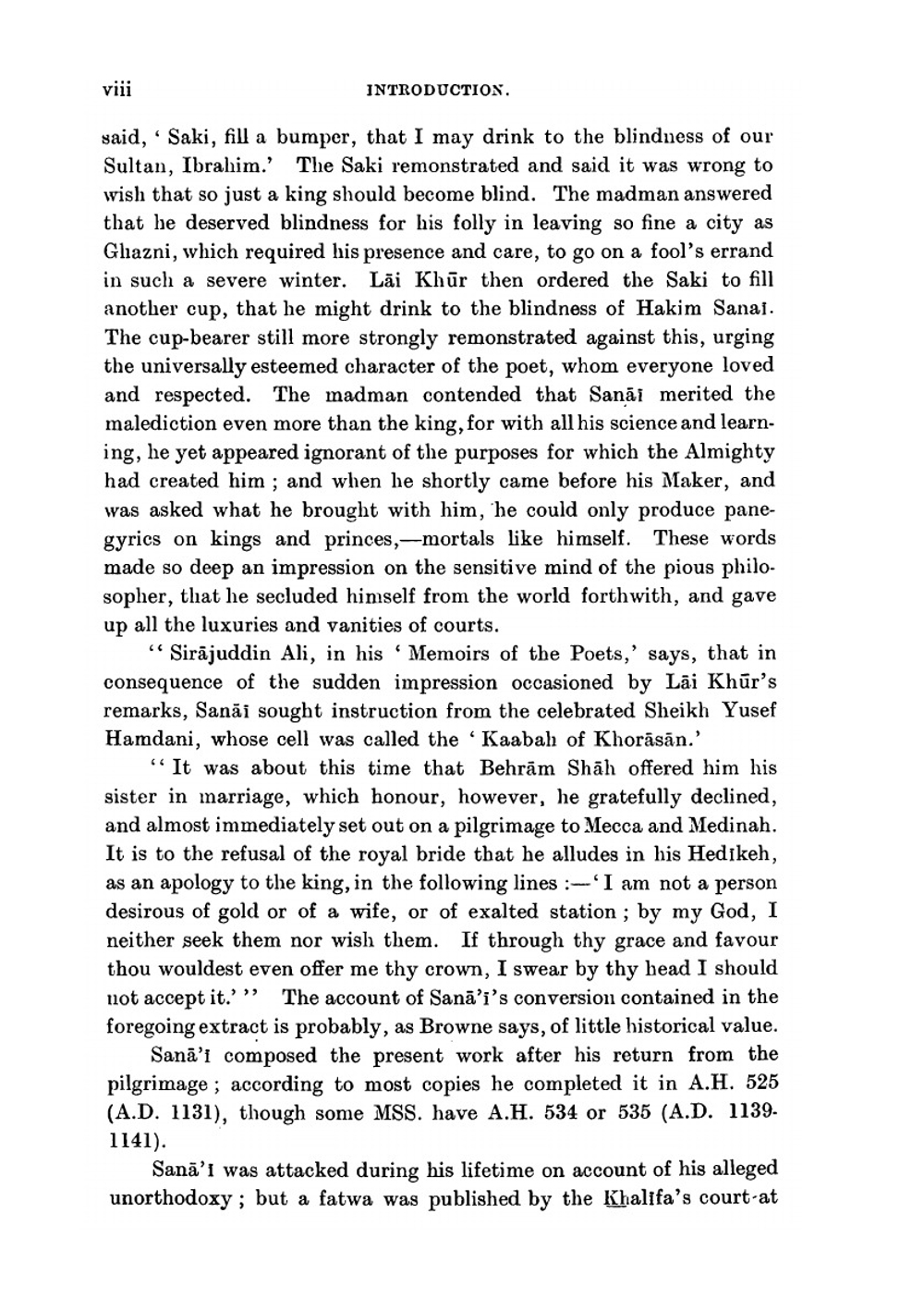 The first book of the Hadiqatu'l-Haqiqat. or the enclosed garden of the truth of the Hakim Abu'l-Majd Majdud Sana'i of Ghazna | Sanai al-Ghaznavi