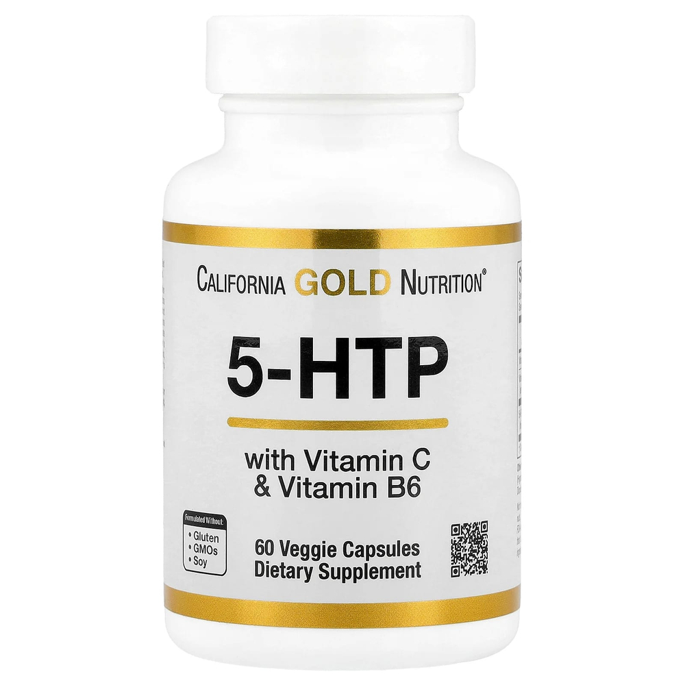 California Gold Nutrition, 5-HTP с витаминами B6 и C, 60 растительных капсул