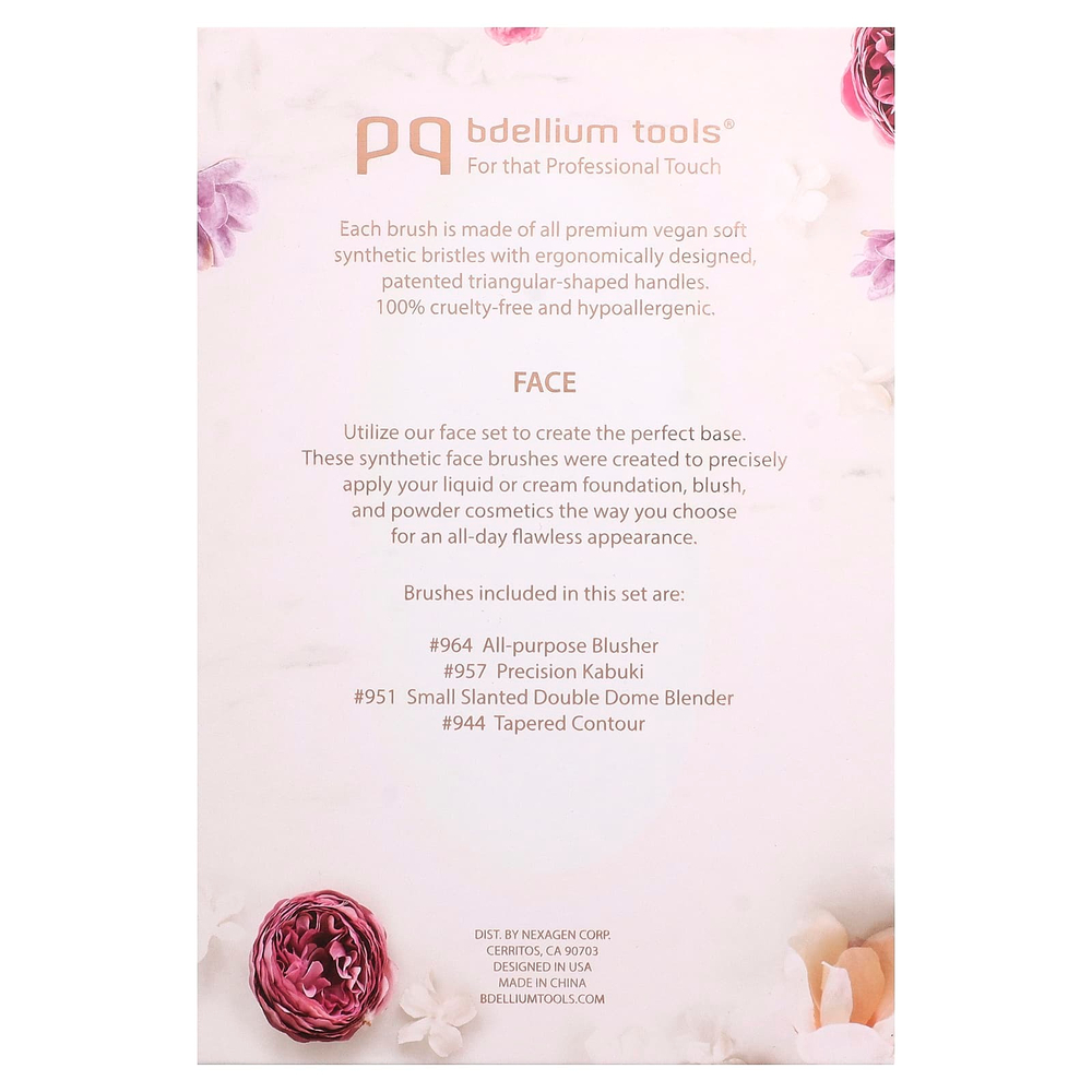 Bdellium Tools, набор кистей для лица, 4 шт.