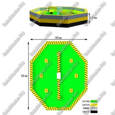 Батут для аттракциона "Увернись от палки" (Melt Down) 7*7*1.7