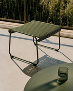 Скамейка для ног Maurina из оцинкованной стали зелёного цвета и зелёного шнура 58 x 52,5 см