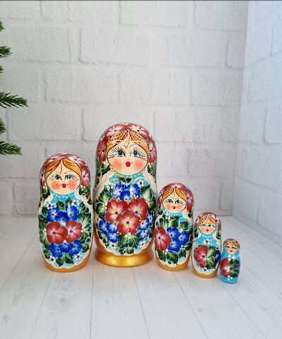 Матрешка 5м 15см нижегородская роспись, интерьерная