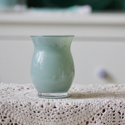 Вазочка кувшинчик серо-бирюзовая D7 x H9 см