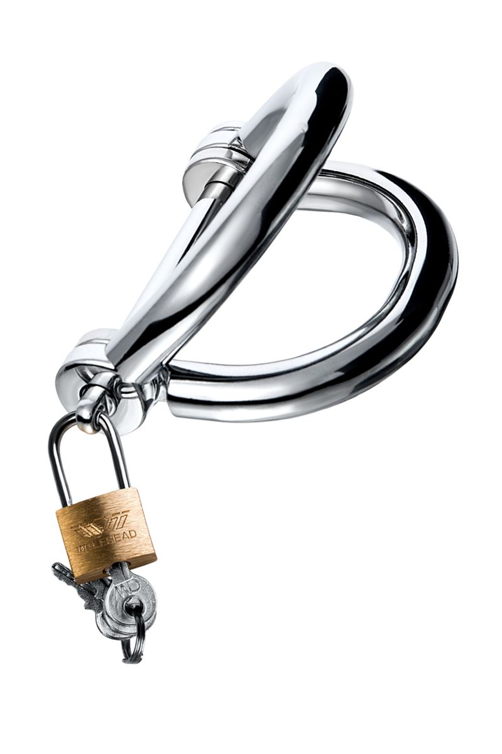 Серебристые наручники Metal в форме восьмерки - размер L (Цвет: серебристый)