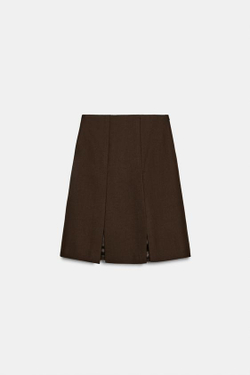 ZARA ЮБКА В СКЛАДКУ — ZW COLLECTION, КОРИЧНЕВЫЙ