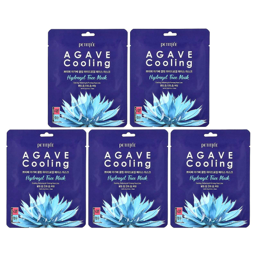Petitfee, Agave Cooling, гидрогелевая маска для лица, 5 шт. по 32 г (1,12 унции)