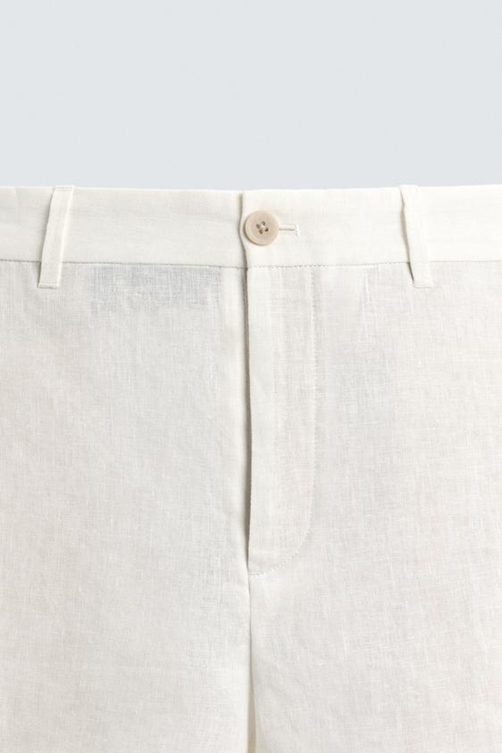 ZARA БЕРМУДЫ ИЗ 100% ЛЬНА КЛАССИЧЕСКОГО КРОЯ, БЕЛЫЙ