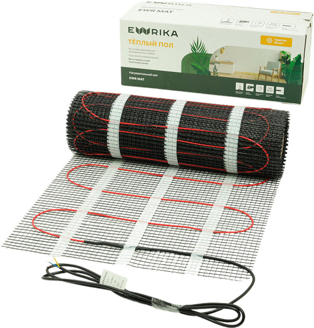 Теплый пол EWRIKA MAT EWR 150-3 самоклеящийся, под плитку, под паркетную доску, под керамогранит
