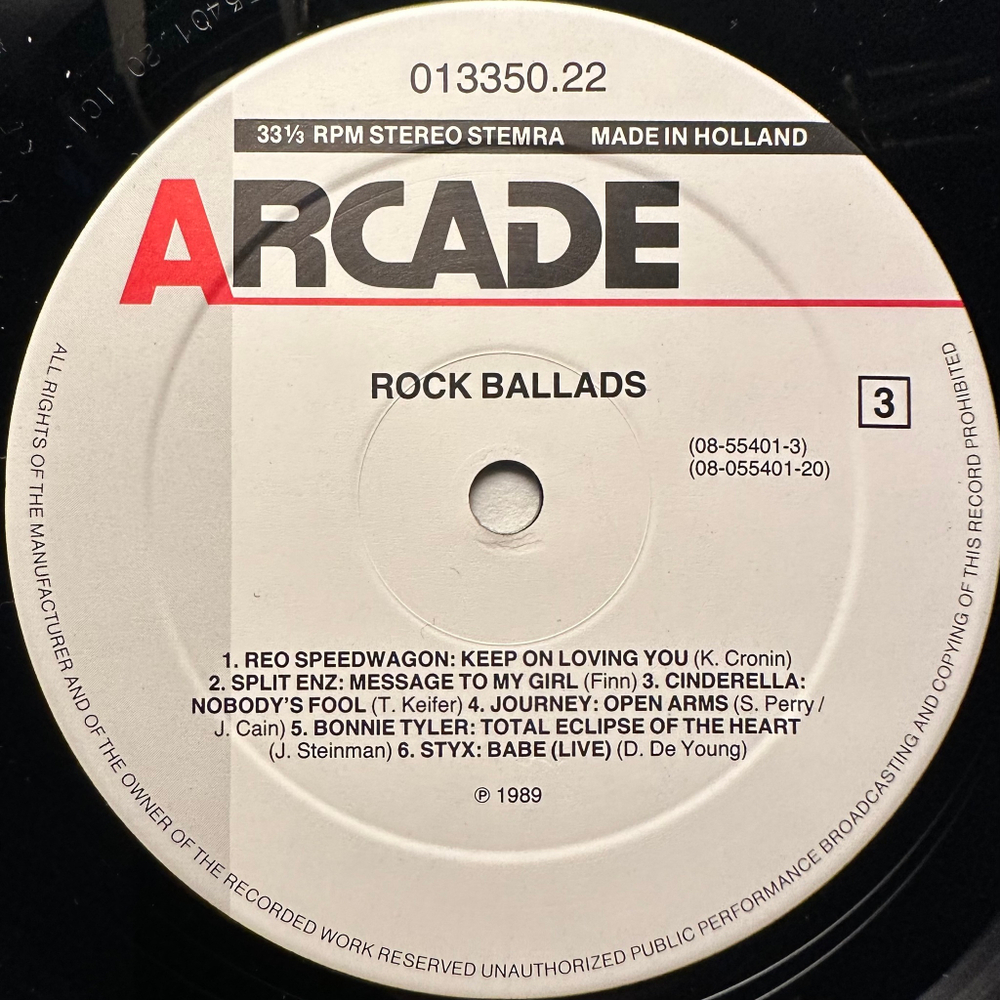 Сборник Rock Ballads 2LP (Голландия 1989г.)