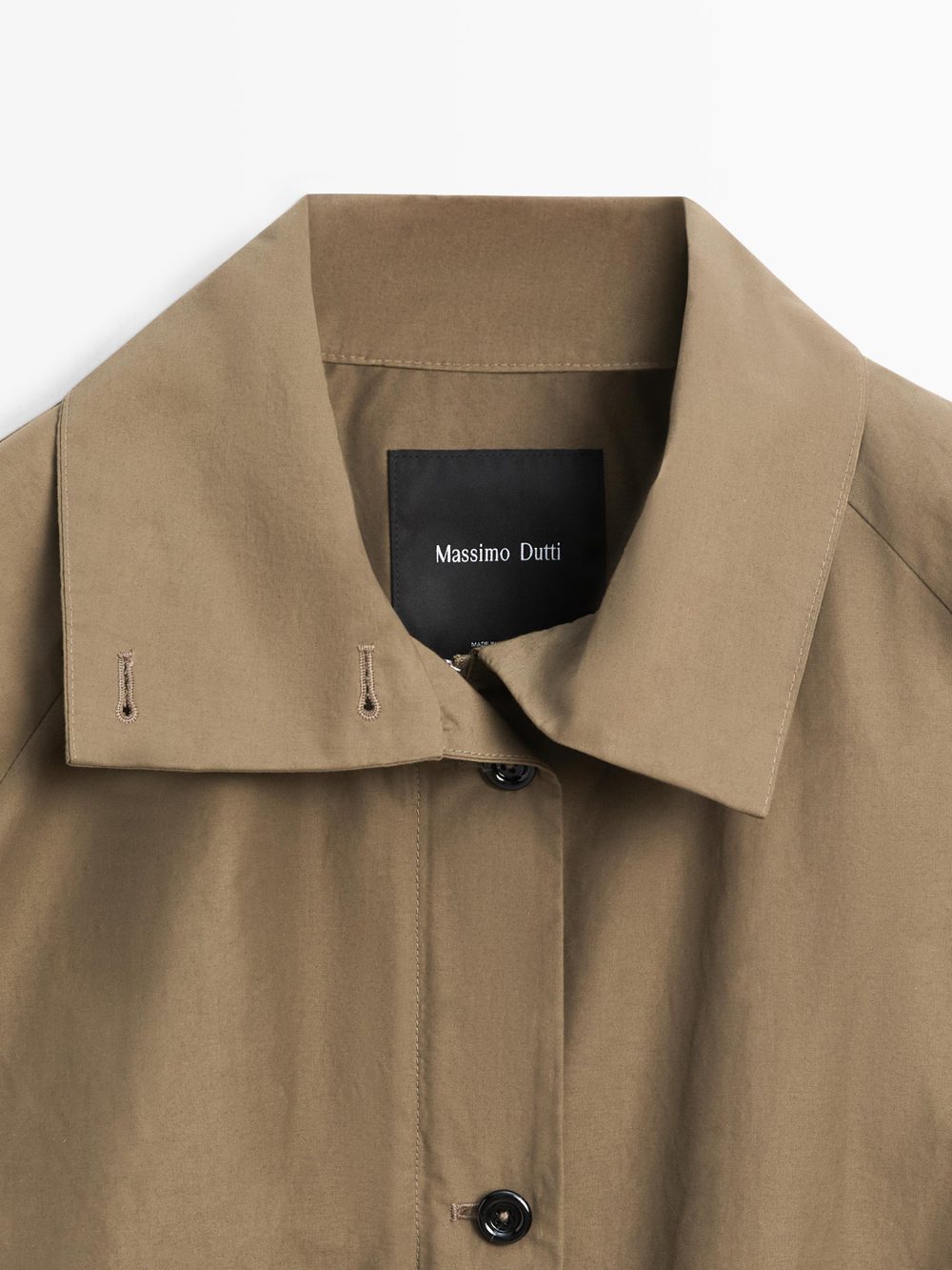 Massimo Dutti Бомбер с высоким воротником, темный хаки